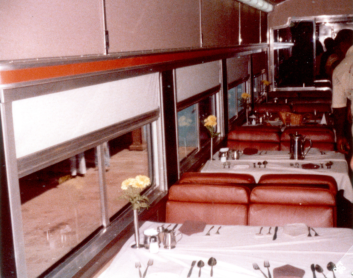 Amtrak diner on display