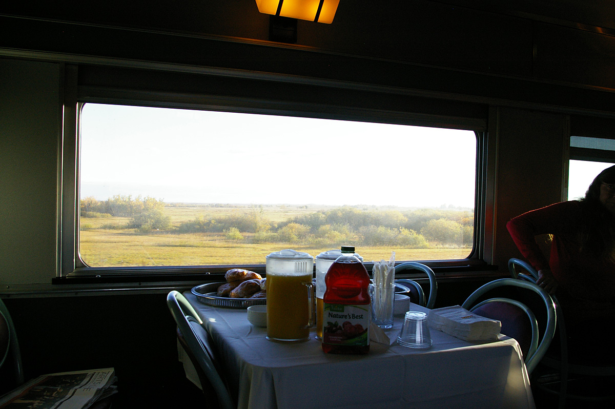 Breakfast snacks on the train