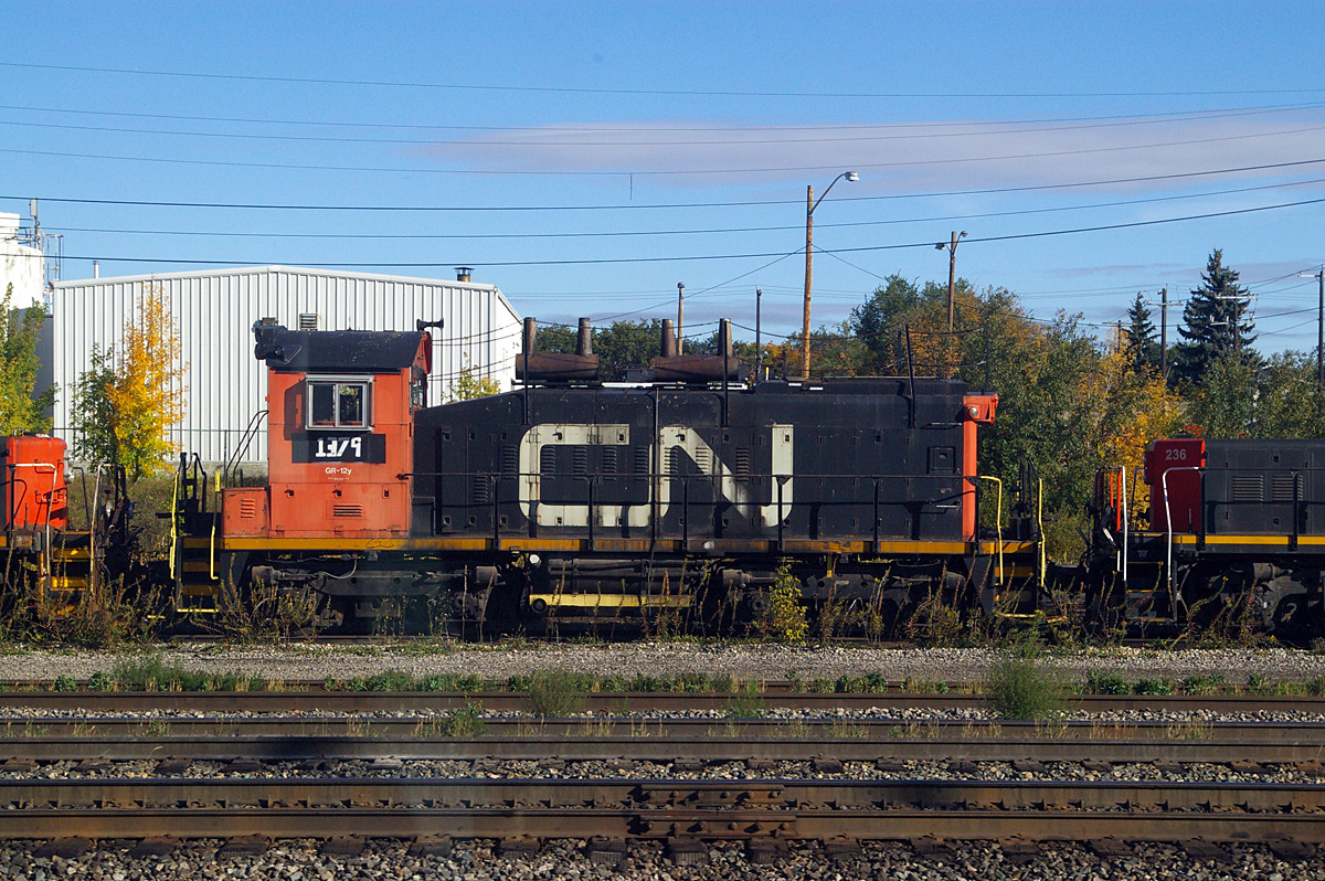 Old CN locomotives in Edmonton