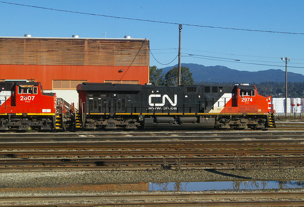 CN freight locomotives near Vancouver