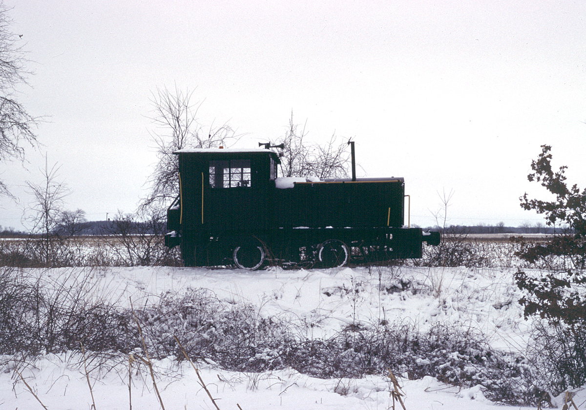 Southern Michigan Railroad Plymouth in the snow