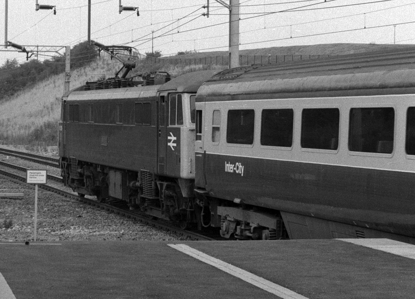 An unidentified class 87 leads a down express.