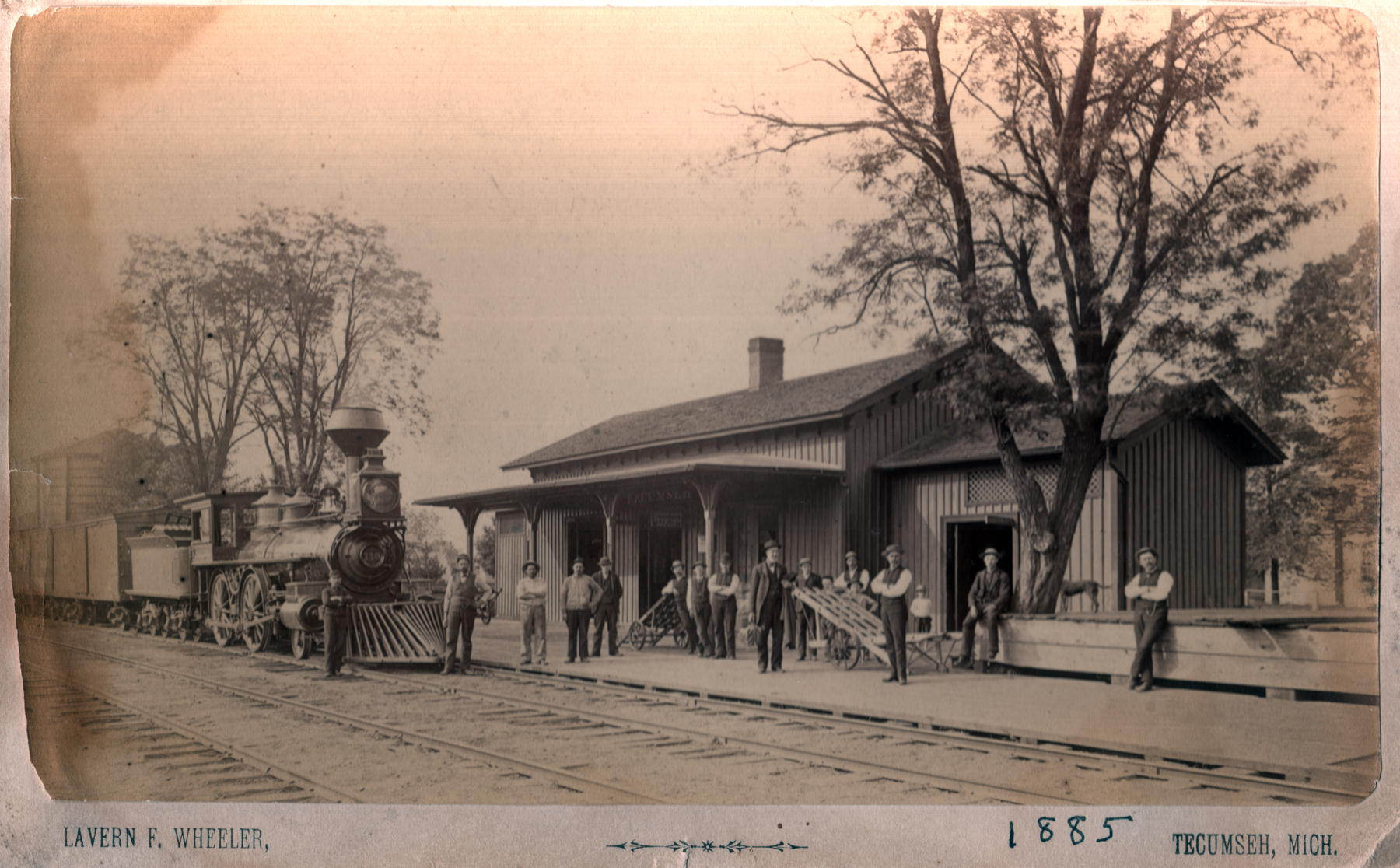 Tecumseh's north depot in 1885