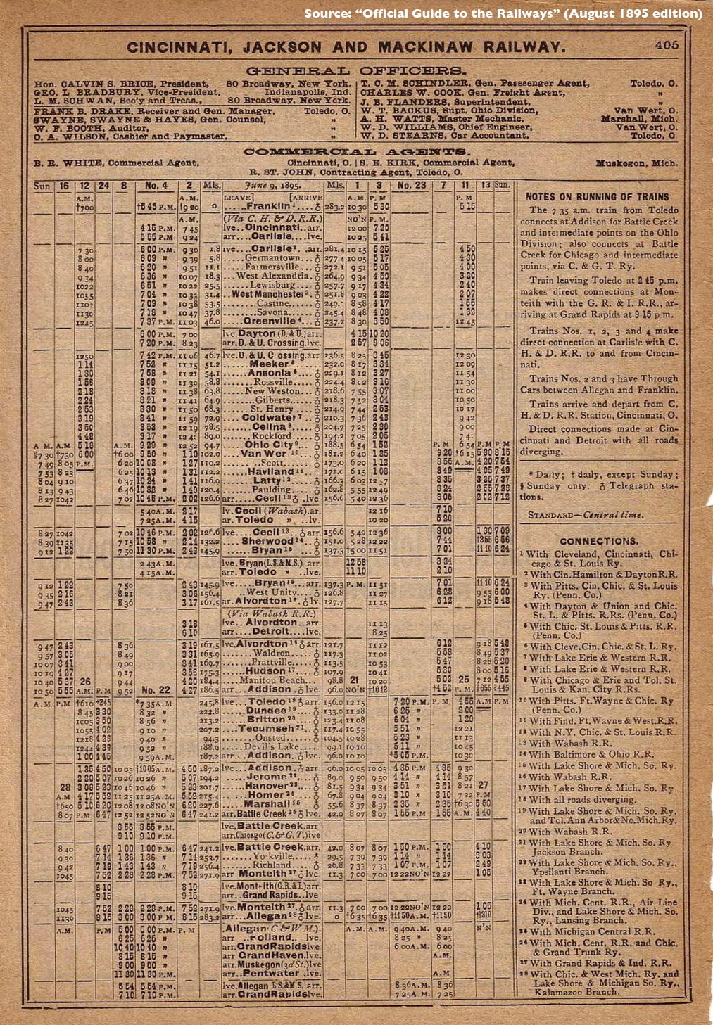 CJ&M timetable from 1895