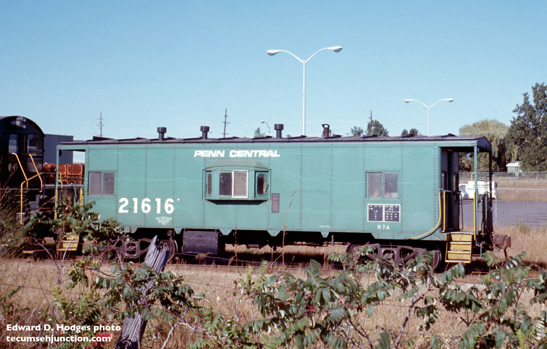 Penn Central #21616 is an N-7A class caboose. This car was built by the St. Louis Car Company in 1952.