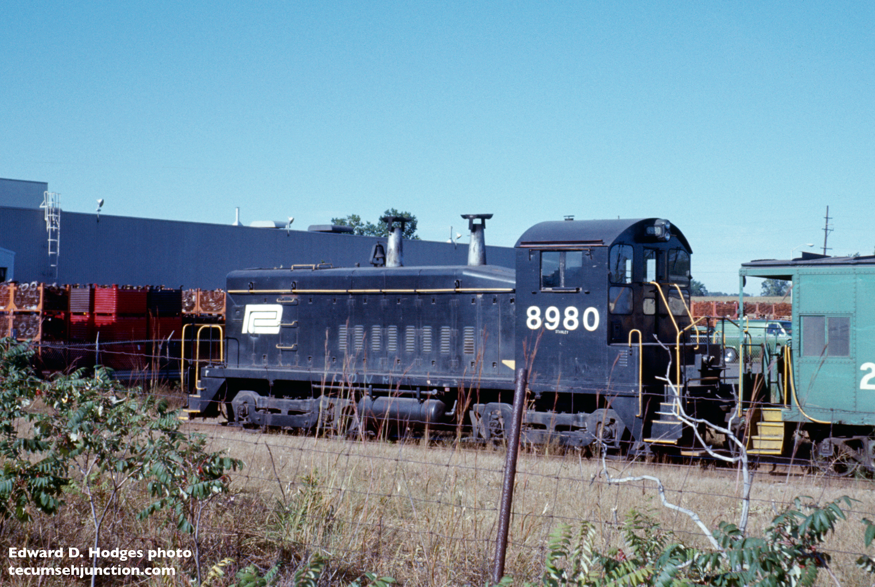 Conrail #8980 is an EMD SW-9, built for the New York Central Railroad in 1953.
